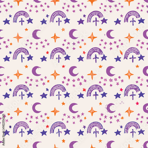 Minimalist Pastel Zodiac Icons Vector Pattern