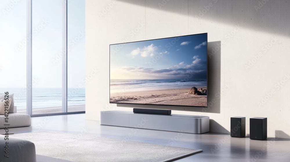 Fototapeta premium Smart TV 3D rendering scene