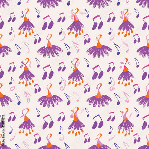 Elegant Pastel Ballet Shoes Vector Pattern