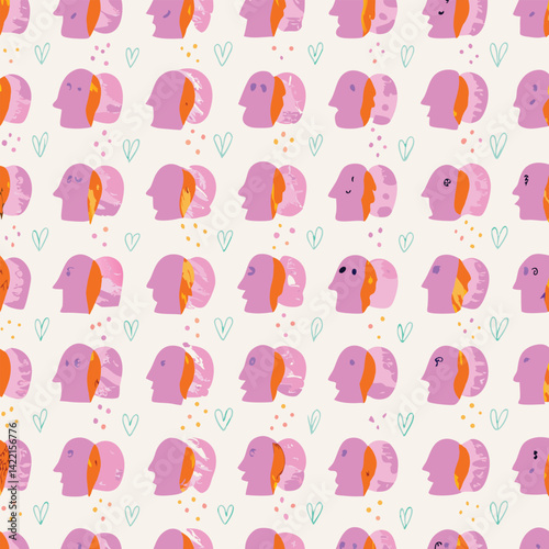 Wellness Pastel Abstract Human Emotions Pattern