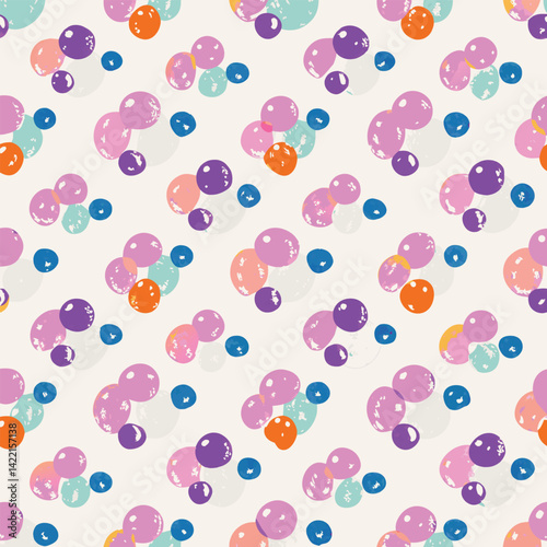 Abstract Modern Pastel Gradient Bubbles Vector Pattern