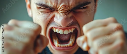 Angry Man's Face Close-up