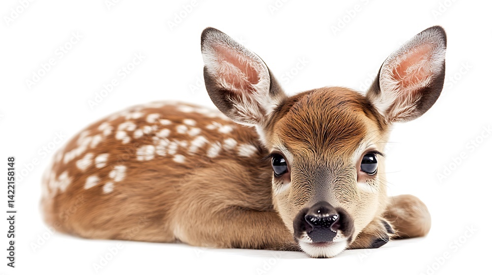 Fototapeta premium Whitetail Fawn with Studio Shot. (3)