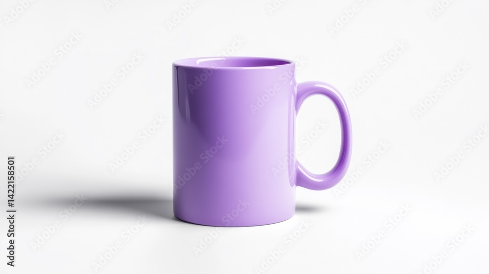Violet mug mockup isolated on white background. Generative AI