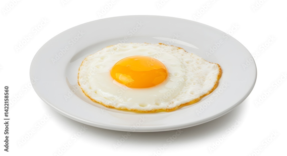 Fried Egg on White Plate Fried Egg on White Plate