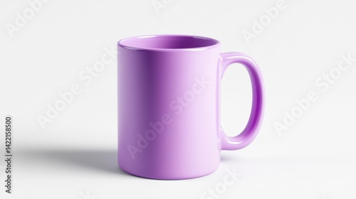 Obraz na płótnie Violet ceramic mug mockup on white background. Generative AI w salonie