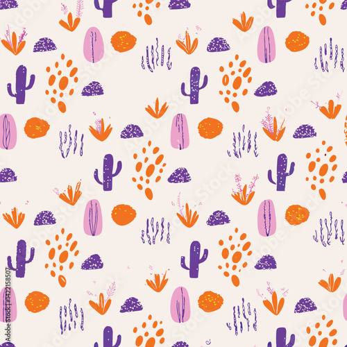 Southwestern Pastel Desert Cacti Pattern
