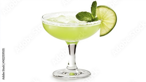 Wallpaper Mural Mint Margarita Cocktail Isolated on White Background. Generative AI Torontodigital.ca