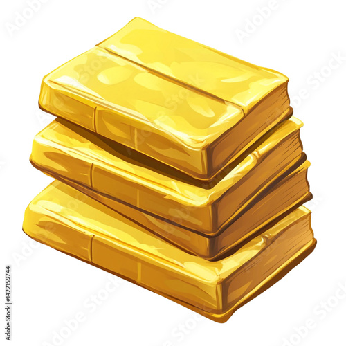A stack of golden books valuable treasure literary wealth