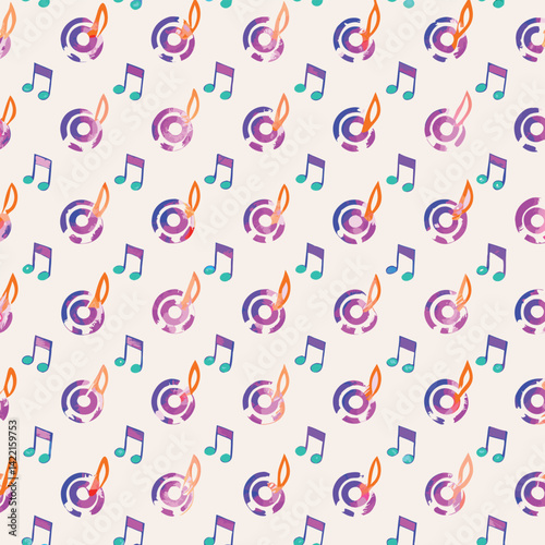 Lifestyle Pastel Music Notes Pattern