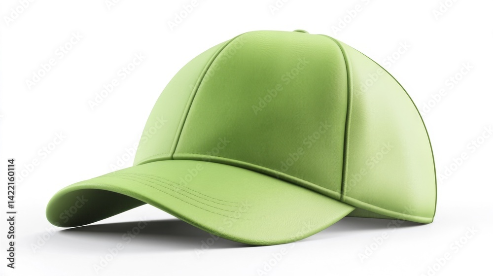 Fototapeta premium Green cap mockup isolated on white background. Generative AI