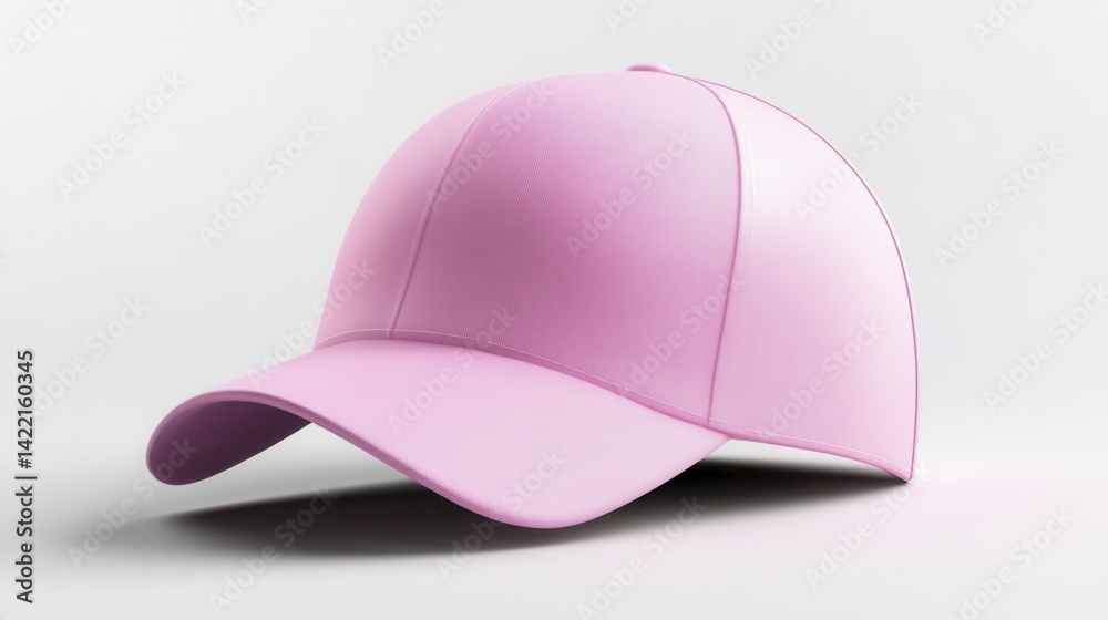 Fototapeta premium Pink Cap Mockup Isolated on White Background. Generative AI