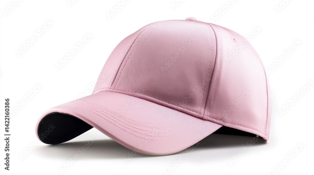 Fototapeta premium Pink Cap Mockup on White Background. Generative AI