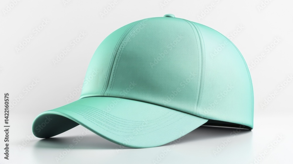 Teal cap mockup isolated on white background. Generative AI Teal cap mockup isolated on white background. Generative AI
