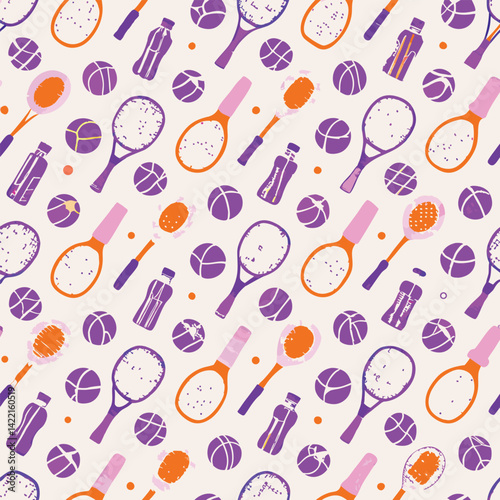 Youth Fitness Pastel Sports Gear Pattern