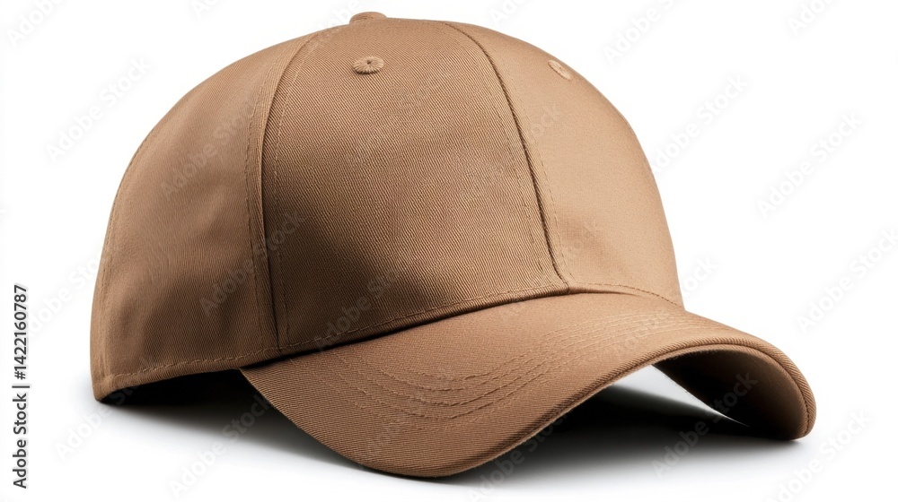 Fototapeta premium Brown cap mockup isolated on white background. Generative AI