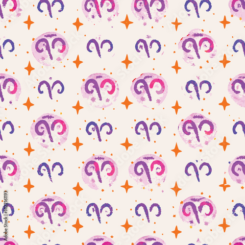 Astrology Pastel Zodiac Signs Vector Pattern