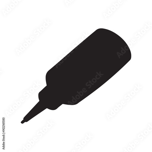 Black glue bottle silhouette vector illustration design on white background