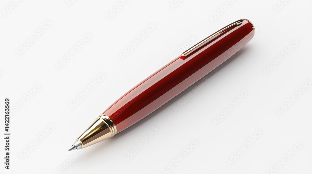 Ruby Pen Mockup Isolated on White Background. Generative AI