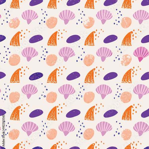 Coastal Decor Pastel Sea Glass Pattern