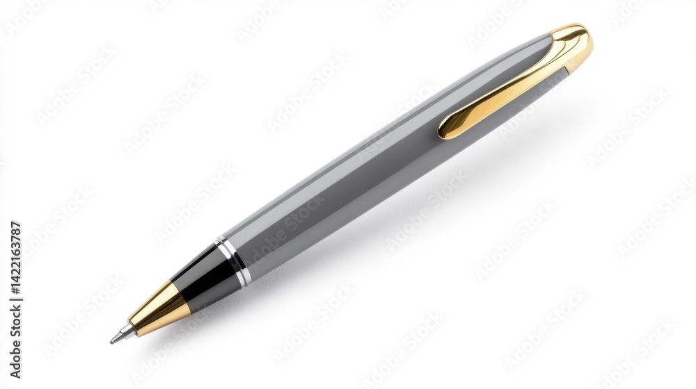 Stormy Gray Pen Mockup on White Background. Generative AI Stormy Gray Pen Mockup on White Background. Generative AI