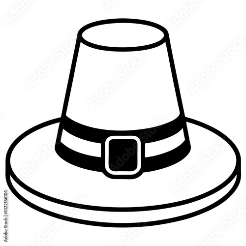 Thanksgiving pilgrim hat AI design file with white background