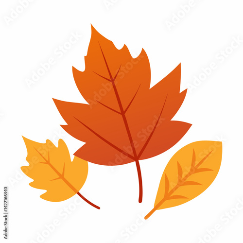 Autumn Leaves Thanksgiving AI Graphic Design File with White Background