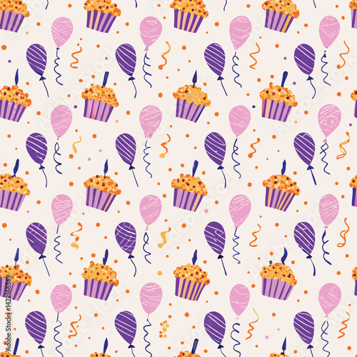 Celebratory Pastel Cupcakes Pattern