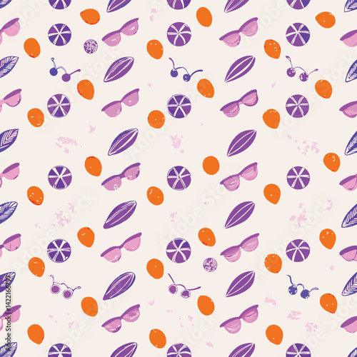Travel Vacation Pastel Retro Sunglasses Pattern