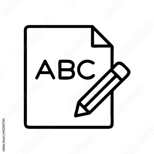 Writing on a blank sheet with a pencil at an educational setting during daytime