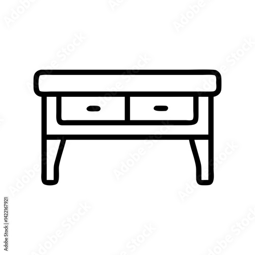 Simple wooden table with drawers designed for functional use in a modern living space