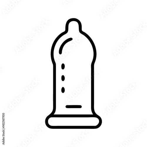 Illustration of a condom displayed prominently on a plain background highlighting sexual health awareness and safe practices