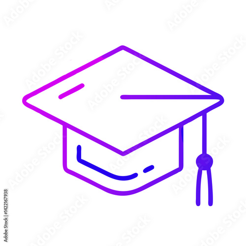 Brightly colored graduation cap represents achievement and success in education, symbolizing the joy of completing a degree program and starting new opportunities