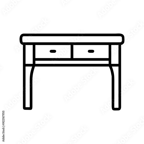 Simple wooden table with two drawers in minimalistic design suitable for an office or home workspace setup