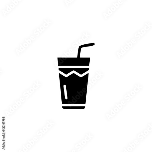 Refreshing beverage in a black cup with straw prepared for enjoyment on a sunny day at a casual outdoor gathering