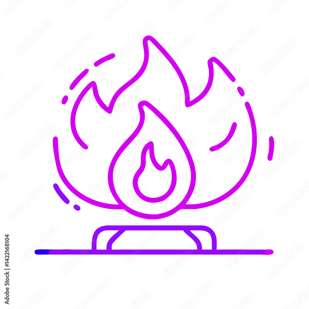Fototapeta premium Stylized depiction of a fire with vibrant colors, symbolizing warmth and energy, suitable for various design and art projects