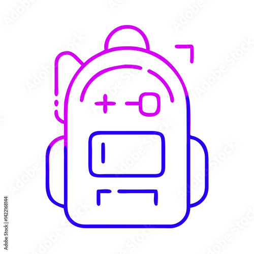 Colorful backpack design featuring outlines and playful elements in a modern style suitable for various uses