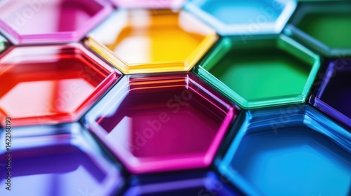 abstract colorful background with hexagons