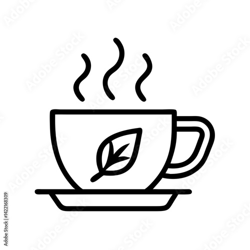Warm cup of herbal tea resting on a saucer with steam rising, symbolizing comfort and relaxation during chilly afternoons