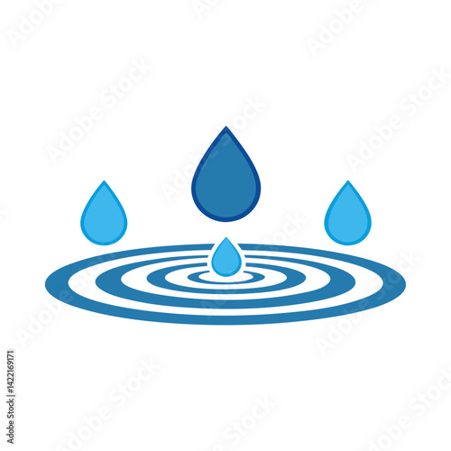 Rainy day with water ripples vector