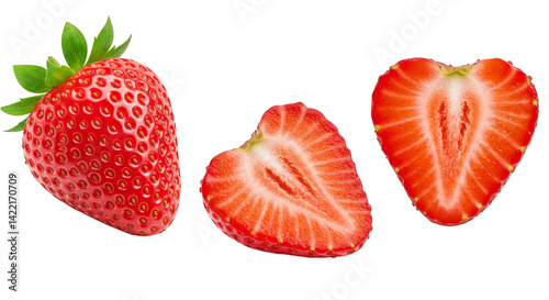 Strawberry isolated on a transparent background. 