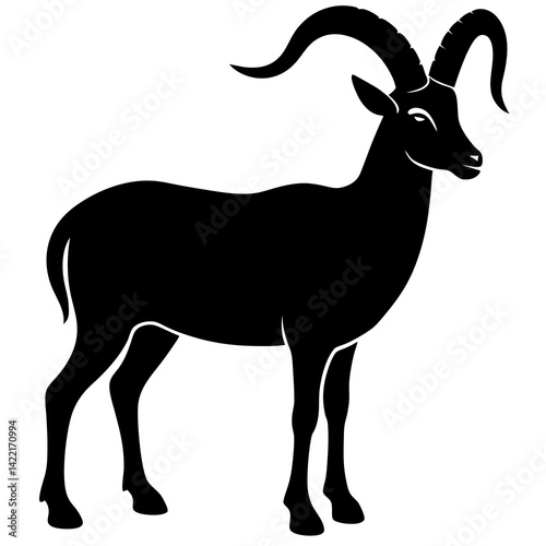 Argali silhouette vector isolated on white background