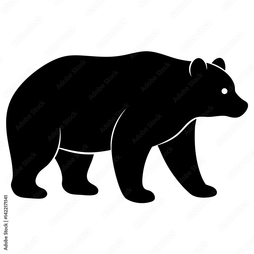 Fototapeta premium Bear silhouette vector isolated on white background 