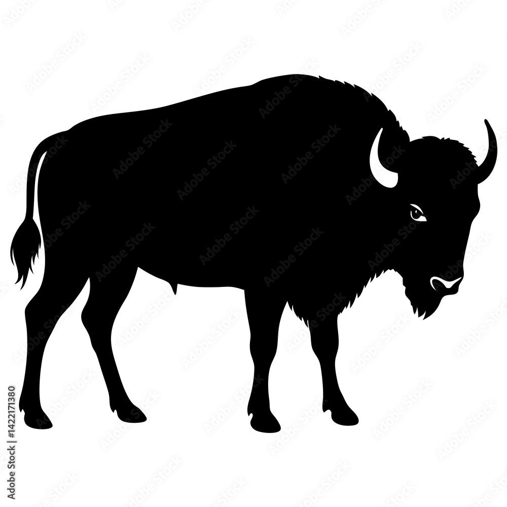 Bison silhouette vector isolated on white background Bison silhouette vector isolated on white background