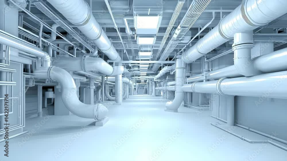 Industrial Pathway with Complex Pipe Network in Modern Infrastructure Industrial Pathway with Complex Pipe Network in Modern Infrastructure