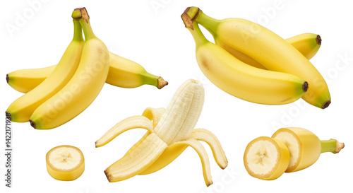 Bananas isolated on a transparent background. 