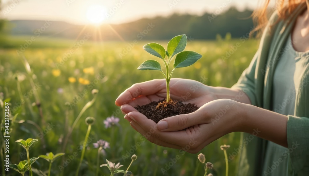 custom made wallpaper toronto digitalOffering Life, Hands Presenting Small Plant