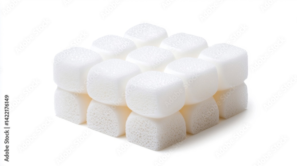 Extruded Polystyrene Blocks on White Background. Generative AI Extruded Polystyrene Blocks on White Background. Generative AI