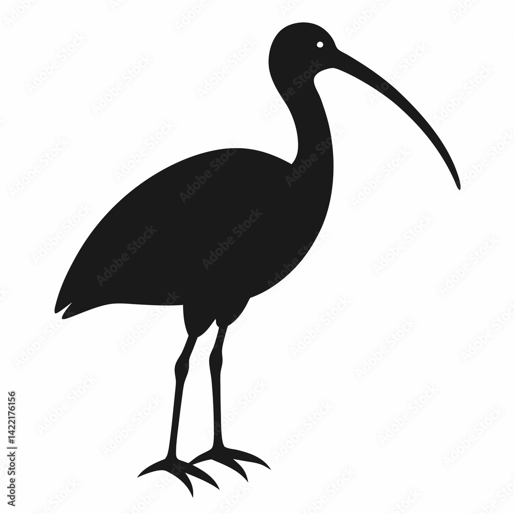 Fototapeta premium Ibis silhouette vector isolated on white background