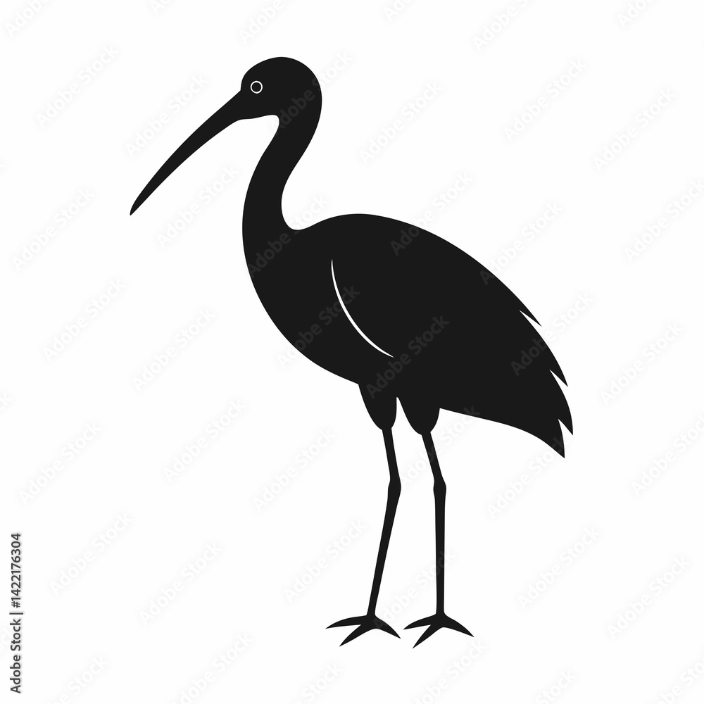 Obraz premium Ibis silhouette vector isolated on white background